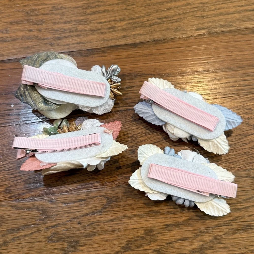 Boho Mini Floral Hair Clips Set for Girls
